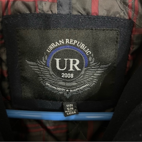 Boys Urban Republic 2008 Wool Blend Peacoat Zip & Snap Closure Size 5/6 Navy - Picture 4 of 10